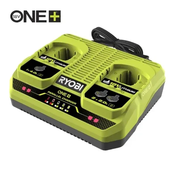 Ryobi RC18240 ONE+ / Dvojportová nabíjačka pre batéria Li- ION / 18V (5133005579)