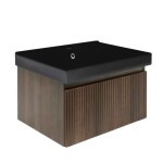 Kúpeľňová skrinka s umývadlom SAT Evolution 58x30x45 cm orech mat SATEVO60NAU1MB SATEVO60NAU1MB