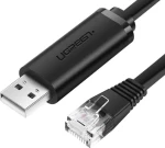Ugreen CM204 konzolový kábel USB - Ethernet RJ45 čierna / 1.5 m (UGR597BLK)