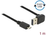 DeLock Kábel Easy-USB 2.0 Typ-A samec pravouhlý hore USB 2.0 Typ Micro-B samec 1 m čierna (83535-D)