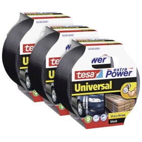 Tesa extra Power® UNIVERSAL 56348 páska so skleným vláknom čierna (d x š) 10 m x 50 mm 3 ks; 56348