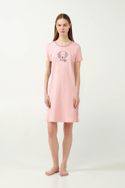 Vamp - Nočná košeľa s potlačou 21496 - Vamp pink peach 3XL