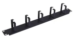 Equip čierna / Vyväzovací panel / 19" / 1U / 5x kovových úchytiek (327319)