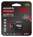 ADATA High Endurance / Micro SDXC karta / 256 GB / UHS-I U3 / Class 10 / čítanie 100 MB/s / zápis 85 MB/s / + adaptér (AUSDX256GUI3V30SHA2-RA1)