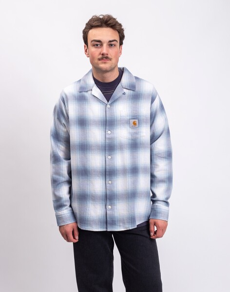 Carhartt WIP L/S Tyers Shirt Tyers Check, Shady Blue M