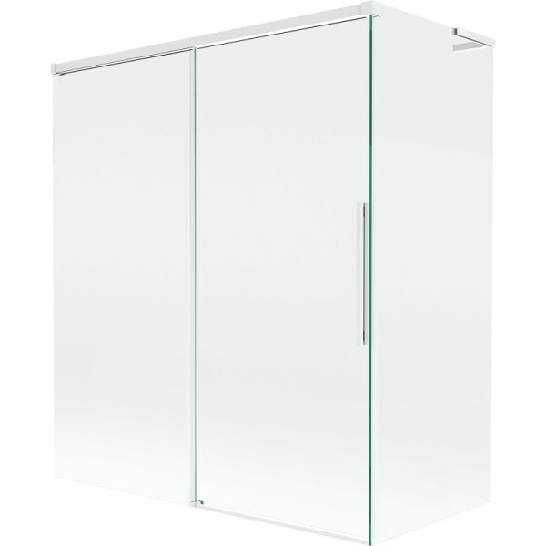 MEXEN/S - Rox L vaňová zástena 2-krídlová posuvná 140 + 70 x 150, transparent, biela 8C9L-140-070-20-00