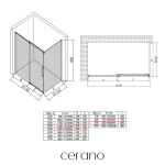 CERANO - Sprchovací kút Lantono - ľavá - 8 mm - Soft-Close - chróm, mliečne sklo - 130x90 - posuvný CER-665371
