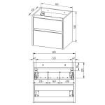 Mereo Opto, kúpeľňová skrinka s keramickým umývadlom 61cm, biela CN910