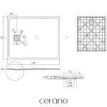 CERANO - Sprchová vanička obdĺžniková Pablo - SMC/minerálny kompozit - štruktúrovaná šedá - 110x90x3 CER-481324