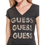 GUESS tričko Dolly Reversible Sequin Logo Tee čierne XS Čierna