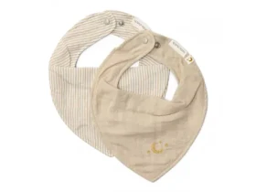 Little Dutch Podbradník bandana 2 ks Pure Soft Beige (TE50125041LD)