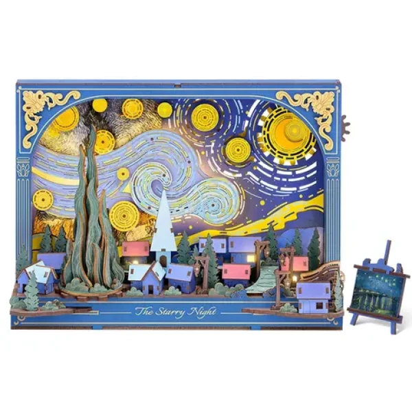 Robotime 3D drevená skladačka Hviezdna noc