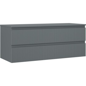 MEXEN/S - Rivel kúpeľňová skrinka pod umývadlo 120 cm s doskou, 2 zásuvky, reliéf, grafit mat 91A20-12047-2-BFFC66