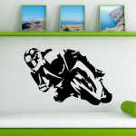 Veselá Stena Samolepka Motorkár Farba: šedá, Veľkosť: 100 x 64 cm