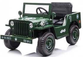 Mamido Mamido Detský elektrický vojenský Jeep Willys 12V7Ah Army zelený