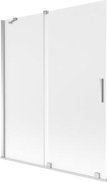 MEXEN/S - Velar dvojkrídlová posuvná vaňová zástena 140 x 150, dekor, chróm 896-140-000-31-01