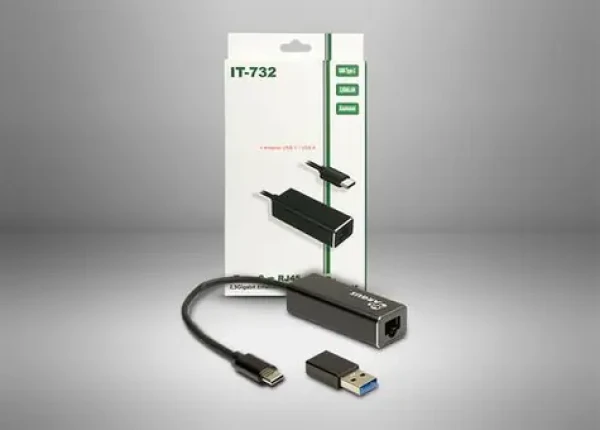 Inter-tech Argus IT-732 čierna / Adaptér / USB-C na RJ-45 / 2,5 Gigabit Ethernet / podpora WOL (88885593)