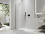 CERANO - Sprchová zástena Walk-in Onyx YL/P - 8 mm - čierna matná, mliečne sklo - 160x200 CER-8050BD1146