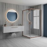 REA/S - Sprchovací kút City 80x100 Brush Copper So sprchovou vaničkou Savoy KPL-K6981