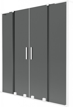 MEXEN/S - Velar L Duo dvojkrídlová posuvná vaňová zástena 150 x 150, grafit, biela 896-150-003-42-20