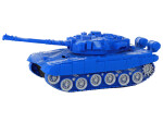 Mamido Tank R/C s diaľkovým ovládaním, svetlá, zvuk, modrý 1:18 27MHz