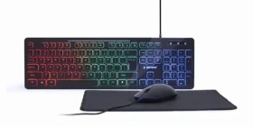 Gembird KBS-UML-01 čierna / drôtová klávesnica + myš + podložka / US layout / USB-A / 1000 DPI (KBS-UML-01)