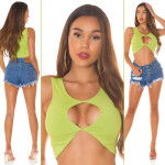 Sexy Koucla Crop Top with cut out Einheitsgroesse