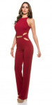 Sexy KouCla Neck jumpsuit with sexy insight champagne L