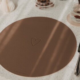 Eulenschnitt Oboustranné prostírání Heart Brown Ø 35 cm