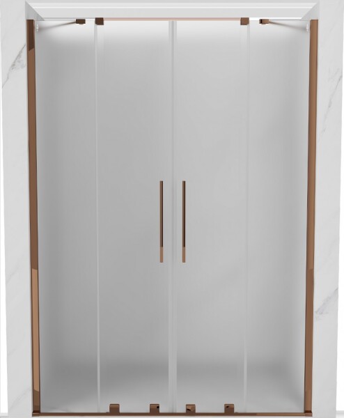 MEXEN/S - Velar Duo posuvné sprchové dvere 140, dekor, ružové zlato 871-140-000-32-60