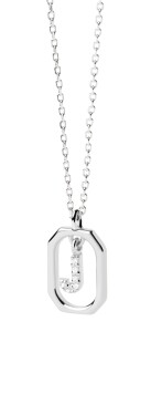 PDPAOLA Pôvabný strieborný náhrdelník písmeno "J" LETTERS CO02-521-U (retiazka, prívesok)