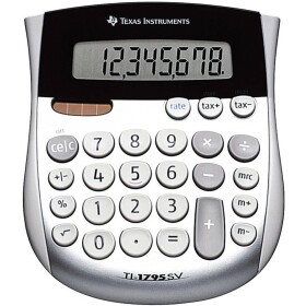 Texas Instruments TI-1795 SV vrecková kalkulačka strieborná Displej (počet miest): 8 solárny pohon, na batérie (š x v x h) 118 x 10 x 138 mm; TI1795SV