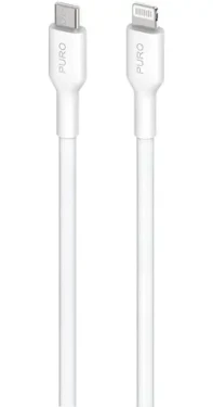 Puro Fabrik biela / Dátový kábel / USB-C - Lightning / MFi / 1,2 m