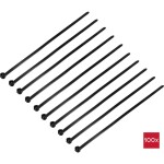 TRU COMPONENTS TC-12814188, sťahovacie pásky, 4.8 mm, 200 mm, čierna, odolné voči UV žiareniu, s kovovým jazýčkom, 100 ks; TC-12814188