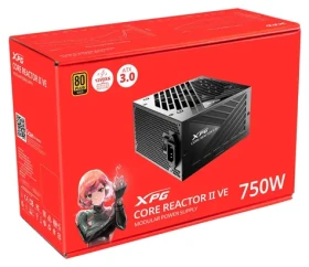 ADATA XPG CORE REACTOR II VO čierna / Zdroj / 750 W / ATX 3.1 / 80 PLUS Gold / plne modulárny / 12VHPWR konektor (COREREACTORIIVE750G-BKCEU)