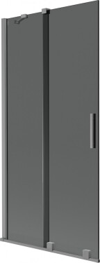 MEXEN/S - Velár dvojkrídlová posuvná vaňová zástena 95 x 150, grafit, grafit metal 896-095-000-41-95