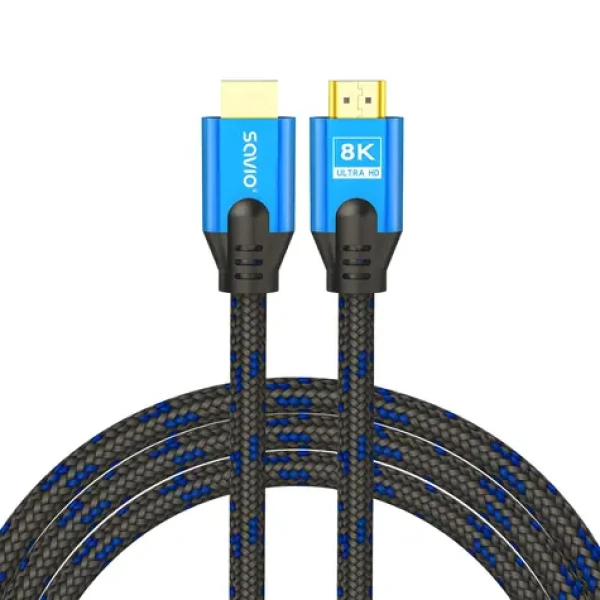 CL-143 HDMI 2.1 modro-čierna / Kábel / 8K / Ethernet + 3D / Pozlátené konektory / 3 m (SAVIO CL-143)