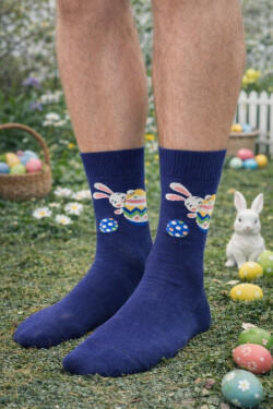 Pánske veľkonočné ponožky 136 tmavomodré - Steven 44/46