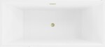 MEXEN/S - Vigo voľne stojaca vaňa 178,5 x 80, biela, sifón a prepad zlatá kartáčovaná 51251788000-55