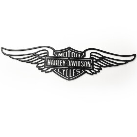 Veselá Stena Drevená nástenná dekorácia Harley Davidson krídla čierne