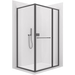 CERANO - Sprchovací kút Versaro L/P - 6 mm - čierna matná, transparentné sklo - 110x100 - zasúvacia CER-8050BD80293