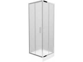 MEXEN/S - Rio štvorcový sprchovací kút 70 x 70, dekor/mráz, chróm + vanička Rio, 860-070-070-01-30-4510