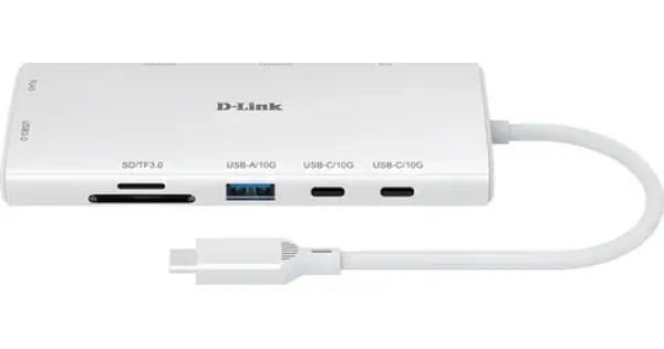 D-Link DUP-A01 sivá / USB-C hub / 10v1 / 2x HDMI 4K / 60 Hz / 2x USB-C / 2x USB-A / RJ-45 / PD 100W / SD/microSD (DUP-A01)