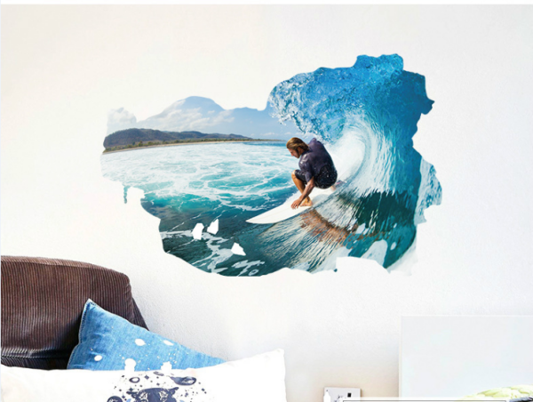 Veselá Stena Samolepka Surfer na vlne