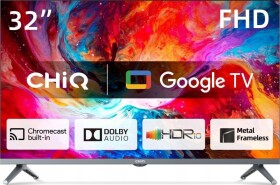 CHiQ CHiQ L32M8TG TV 32", FHD, smart, Google TV, dbx-tv, Dolby Audio, Frameless, stříbrná