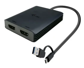 I-TEC USB-A/USB-C Dual 4K HDMI adaptér čierna / kompatibilný s Thunderbolt 3/4 (CADUAL4KHDMI)