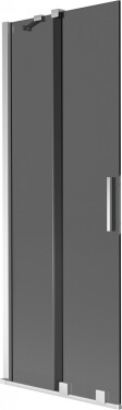 MEXEN/S - Velar dvojkrídlová posuvná vaňová zástena 70 x 150, grafit, chróm 896-070-000-41-01