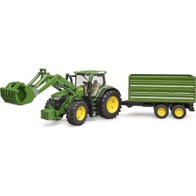 Bruder 03155 Traktor John Deere s predným nakladačom a sklápacím prívesom