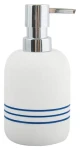 MSV PACCO biela s modrými pruhmi / Dávkovač mydla / 200 ml / 7,5 x 16,5 cm