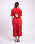 Thinking MU Red Checks Seersucker Kina Dress RED L